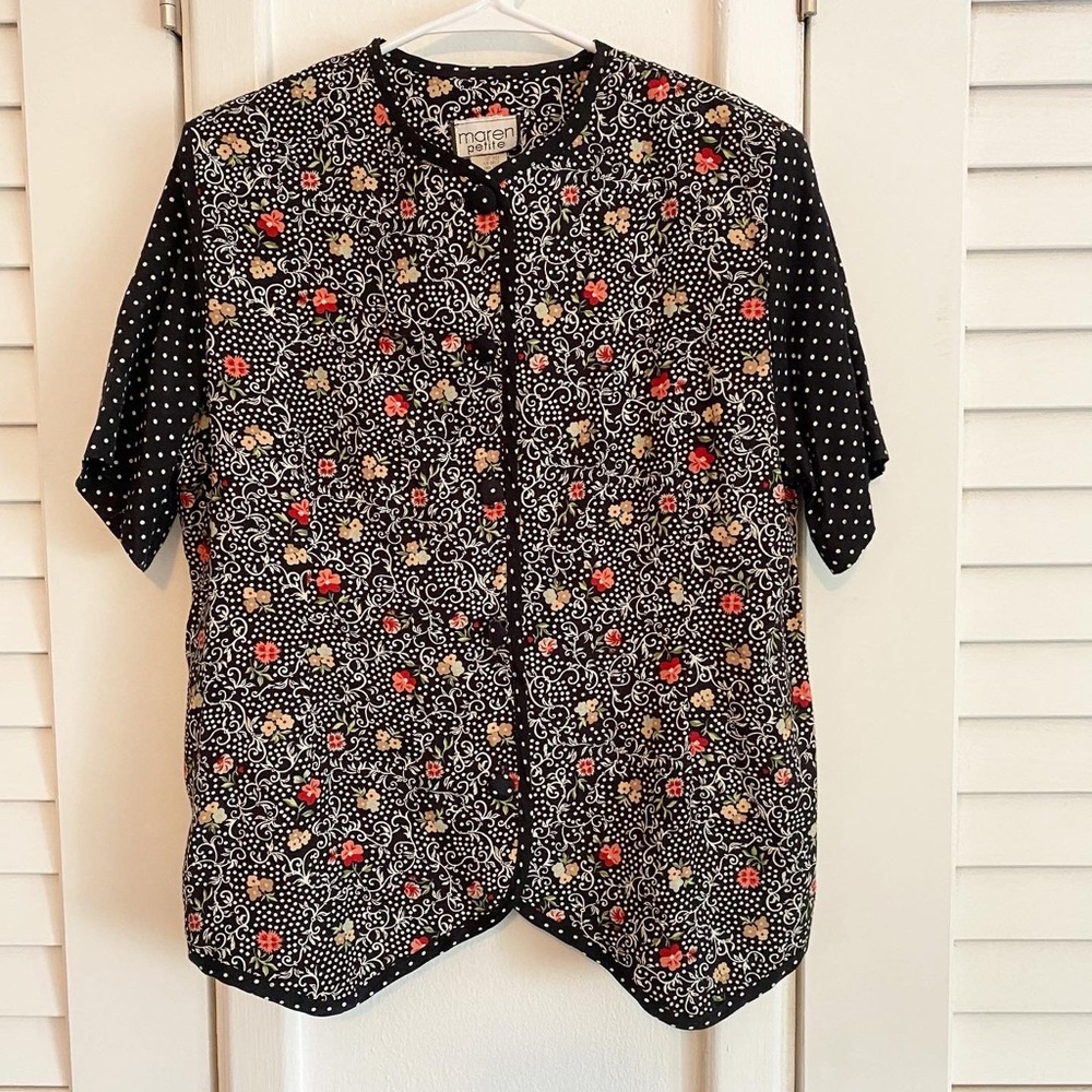 COPY - Vintage 90s Mixed Print Floral Maren Petite Blouse